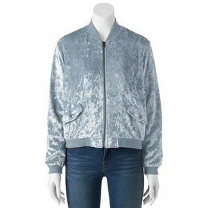 Cloud Chaser Velvet Bomber Jacket - Kentucky Blue, M